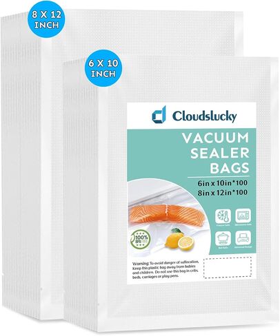 Vacuum Sealer Bags for Food 8"x12" 100 Pcs Seal a Meal Bag, Food Saver Bags Sous Vide Bags Pre-cut Thick BPA-Free Textured Heavy Duty Vacuum Seal, Meat Cheese Dry Goods in Kuwait