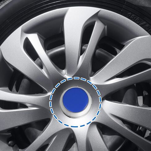 ACROPIX 66mm Outer Diameter 6 Clips Car Wheel Tyre Center Hub Caps Covers for Vehicle Silver Tone Black - Pack of 4 in Kuwait