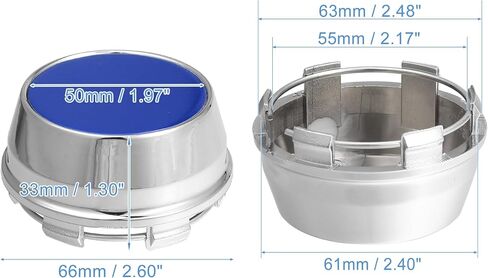 ACROPIX 66mm Outer Diameter 6 Clips Car Wheel Tyre Center Hub Caps Covers for Vehicle Silver Tone Black - Pack of 4 in Kuwait