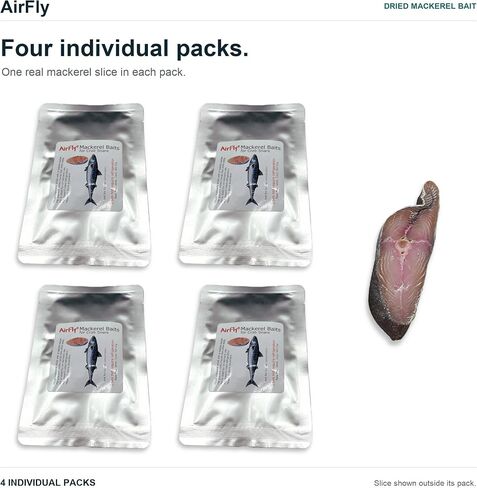 AirFly Real Dried Mackerel Bait for Crab Snares & Traps, Easy & Powerful Crab Trap Attractant, Ready-to-Use, No Refrigeration (4 Packs) in Kuwait