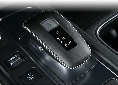 Kakash Custom Interior Accessories for Infiniti QX60 2022 2023 2024 2025 Leather Automatic Gear Shift Knob Cover,Transimission Boots Shift Lever Leather Sheath(Red Stitches) in Kuwait