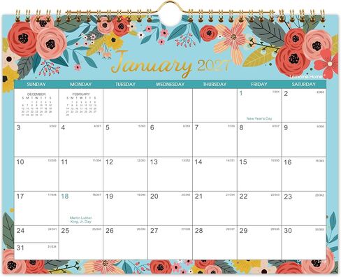 2024 Calendar - Wall Calendar 2024, Sep. 2023 - Dec. 2024, 2023-2024 Wall Calendar, 16-Month Calendar, 15" x 11.5", Twin-Wire Binding + Hanging Hook + Thick Paper + Unruled Blocks with Julian Dates - in Kuwait