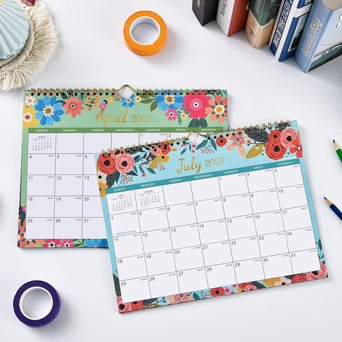 2024 Calendar - Wall Calendar 2024, Sep. 2023 - Dec. 2024, 2023-2024 Wall Calendar, 16-Month Calendar, 15" x 11.5", Twin-Wire Binding + Hanging Hook + Thick Paper + Unruled Blocks with Julian Dates - in Kuwait