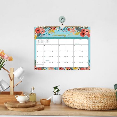 2024 Calendar - Wall Calendar 2024, Sep. 2023 - Dec. 2024, 2023-2024 Wall Calendar, 16-Month Calendar, 15" x 11.5", Twin-Wire Binding + Hanging Hook + Thick Paper + Unruled Blocks with Julian Dates - in Kuwait