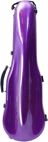 Violin Case 4/4 hard shell Carbon fiber Lightweight Triangle case with Backstraps External accessory storage bag (purple) in Kuwait