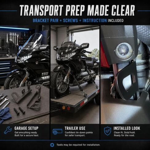 مجموعة أدوات ربط أمامية للأسفل على المقطورة متوافقة مع 2018 UP Honda Goldwing GL1800 Tour F6B 2019 2020 2021 2022 (أسود) in Kuwait