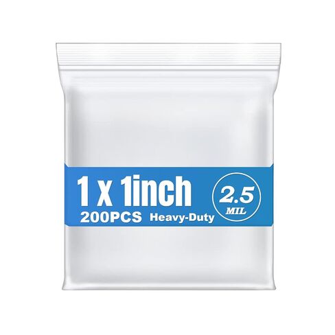 200 Pcs 1.5" x 1.5" Small Thick Heavy Duty Clear Reclosable Zip Poly Lock Bags Durable Seal Resealable Zipper Bags Jewelry Earrings Pill Zip Bag in Kuwait