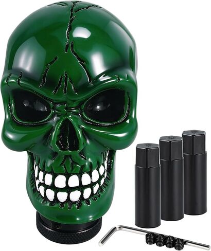 Arenbel Skull Head Shifter Lever Knob Racing Gear Shift Stick Car Shifting Grip Handle Fit Regular Auto Manual Transmissions, Black in Kuwait