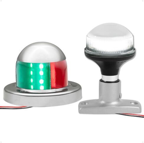 Five Oceans Boat Navigation Lights - LED Bow Light, Navigation Lights for Boats LED Red and Green, Boat Lights Navigation Horizontal Mount Sidelight, 12V, USCG Rules 2NM - FO4431-C1 in Kuwait