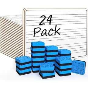 SCRIBBLEDO 24 Pack Dry Erase Music Staff White Boards 9" X 12 Inch Lapboard Double Sided Musical Notes whiteboard for Kids Students, Musicians and Home Erasers Included in Kuwait