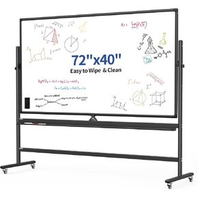 Rolling Magnetic White Board on Wheels, 48x32 inch Mobile Easel Standing Whiteboard, Double Sided Dry Erase Board with Stand for Office, Classroom & Home in Kuwait