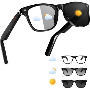 Bluetooth Audio Smart Sunglasses with AAC Speaker for Men Women, Remote Photo Open Ear Music Hand-free Calling, Fit Large Faces Unisex Intelligent Sunglasses, Great Gift for Friends family in Kuwait