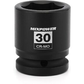 مقبس صدمات عميق للمحرك MIXPOWER 6 نقاط 3/4 بوصة - 33 مم (متري)، CR-MO، مقبس صامولة محور 3/4 بوصة لمحرك 6 نقاط لسهولة إزالة صواميل عمود المحور (33 مم) in Kuwait