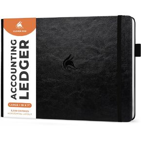 دفتر دفتر حسابات Clever Fox أفقيًا - مجلة عمودية وسجل النفقات المالية للشركات الصغيرة ومسك الدفاتر الشخصية، 10 × 7 بوصة (أخضر داكن) in Kuwait