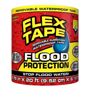 Flex Tape Flood Protection, 3.75 in x 50 ft, MAX, Waterproof Rubberized Tape, Removable, Use on Windows, Doors, Garage Doors, Casings, Thresholds, Conduits, Vents, Ducts in Kuwait