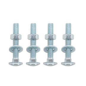 LBY 8 Sets Carriage Bolts Screws Assortment Kit, 5/16-18 x 3'' Round Head Square Neck Bolts (with Hex Nuts and Flat Washers), Carbon Steel (Zinc Plated), Silvery in Kuwait
