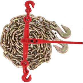 5/16" -3/8" Chain Binder, 5/16"×10ft Chains with 1 Binder and 1 Chain, Grade 70, Load Binder for Binder Chain with Grappling Hook, for Industrial, Agricultural, Logging, Towing Applications in Kuwait