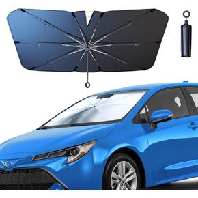 Car Front Windshield Sun Shade with Pull Cord 1PC,Umbrella Sun Shade for Car Front Windshield,2024 Car Umbrella Front Sun Shades Cover for Pickup/Large SUV/Truck/Minivan(150x82cm) in Kuwait