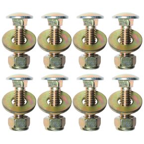 5/16" x 2" Carriage Bolt by Color Galvanization of Square Neck with Nylon Lock nut and Large Size Washer Assortment Kit,Carbon Steel,Grade 2.(8pcs Pack) in Kuwait