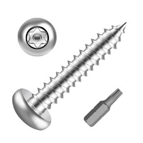 #14 x 2" Stainless Steel Button Head Torx Sheet Metal Screws Security Silver Screws Anti-Theft Tamper Proof with Bit T27 10 PCS in Kuwait