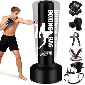 YORWHIN Hanging Punching Bag for Adults, 4FT PU Heavy Bag Boxing Training Equipment with 12OZ Gloves, Reflex Ball, Wristband, Kicking Bag Boxing Set for Training Karate Kickboxing Home Gym(Unfilled) in Kuwait