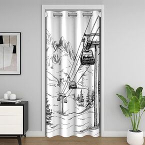 Castle Fairy Lake Life Door Curtain for Youth Adult,Paddles Oars Go Boating Themed Blackout Curtain 34" W X 80" L,Farmhouse Retro Rustic Wooden Barn Door Door Drape Closet Door in Kuwait