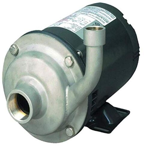 AMT Pump 5483-98 High Volume Straight Centrifugal Pump, Stainless Steel, 1 HP, 3 Phase, 230/460V, Curve C, 1-1/2" NPT Female Suction, 1-1/4" NPT Female Discharge Port in Kuwait