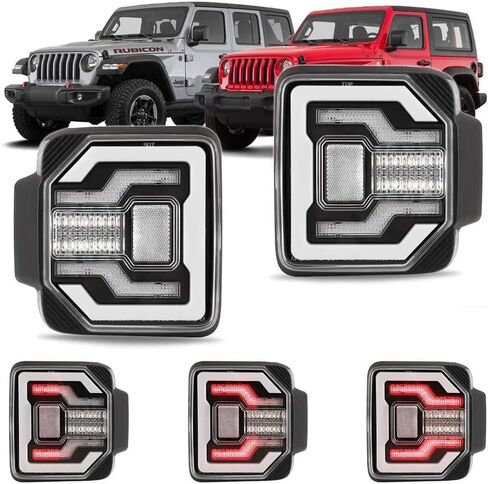 Winjet متوافق مع Jeep [2018 2019 2020 2021 Wrangler JL] مصابيح خلفية LED متسلسلة (دخان) in Kuwait