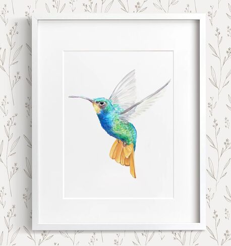 Bird Art Print, Bird Wall Decor, Garden Watercolor Painting, Bird Lover Woodland Birthday Gift, UNFRAMED, Signed by Artist (8x10" Unframed, Set of 4) in Kuwait
