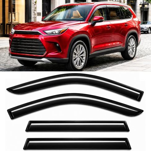 2018-2022 منحرف حاجب النافذة الجانبية بشريط ملون لسيارة Ford EcoSport S Se واقيات المطر والدخان من التيتانيوم 2019 2020 2021 in Kuwait