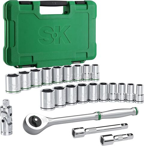 SK 3/8" Drive Socket Set with 216-P Quick-Release Ratchet, 41-Piece, SAE & Metric, SuperKrome Finish, Preminum CR-V Construction, with Storage Suitcase in Kuwait