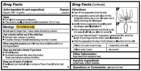 Rising Health - Fast Relief Medicated Laxative Suppositories for Kids & Infants - Rectal Use Only, Children's Glycerine 1.2 g - Gentle & Quick Constipation Relief (12 Count, 12, Count) in Kuwait