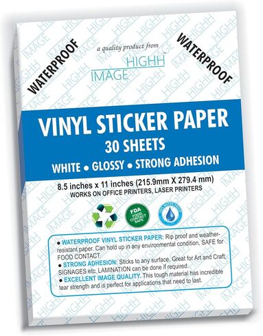 WATERPROOF PAPER | THICKNESS 5 MIL 110 LB, 25 SHEETS SYNTHETIC PAPER, DURABLE LASER PRINTER PAPER, 8.5X11 || OFFICE PRINTERS in Kuwait