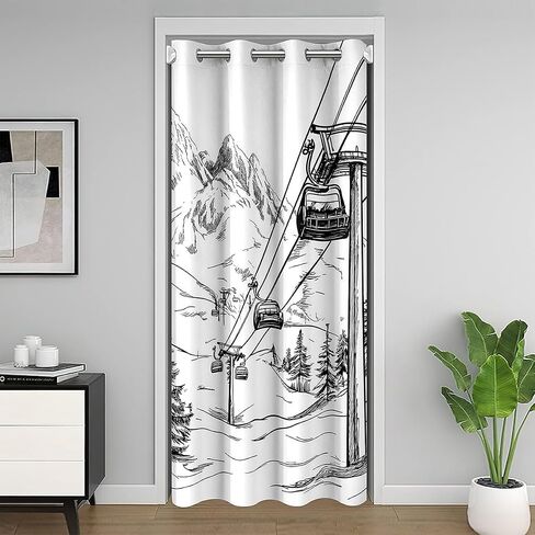 Castle Fairy Lake Life Door Curtain for Youth Adult,Paddles Oars Go Boating Themed Blackout Curtain 34" W X 80" L,Farmhouse Retro Rustic Wooden Barn Door Door Drape Closet Door in Kuwait