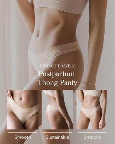 Kindred Bravely Maternity Thong Underwear, Pregnancy to Postpartum, 5 Pack | Seamless stretchy no show panties with no panty lines. Soft breathable comfortable recycled fabric for your changing body in Kuwait