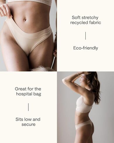 Kindred Bravely Maternity Thong Underwear, Pregnancy to Postpartum, 5 Pack | Seamless stretchy no show panties with no panty lines. Soft breathable comfortable recycled fabric for your changing body in Kuwait
