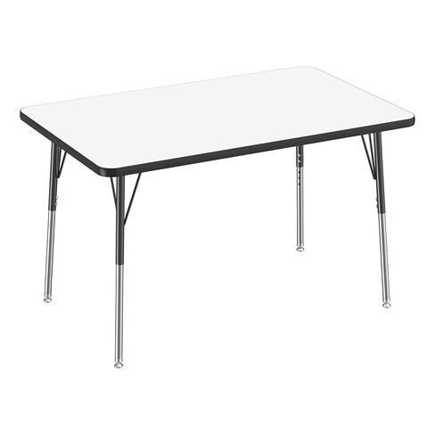 طاولة علوية للسبورة البيضاء للأنشطة ذات ارتفاع قابل للتعديل من Learniture، مستديرة على شكل عمق 48 بوصة، باللون الأبيض in Kuwait