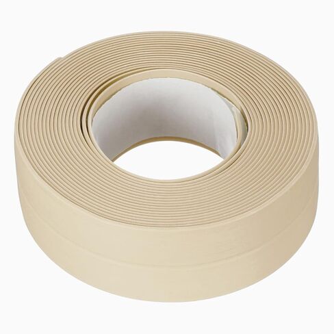 uxcell Waterproof Seal Caulk Strip Tape Self Adhesive 0.87" W x 10.5'L PVC Sealing Tape for Kitchen Bathroom Beige 3Pcs in Kuwait