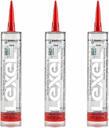 Sashco Inc 13010 6 Pack 10.5 oz. Lexel Adhesive Caulk, Clear in Kuwait