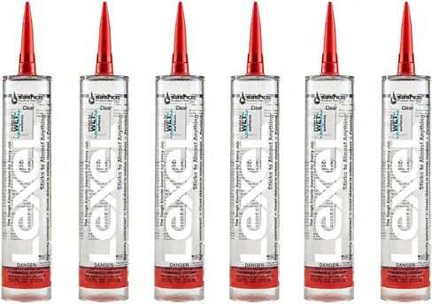 Sashco Inc 13010 6 Pack 10.5 oz. Lexel Adhesive Caulk, Clear in Kuwait
