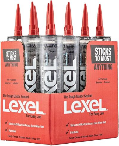 Sashco Inc 13010 6 Pack 10.5 oz. Lexel Adhesive Caulk, Clear in Kuwait