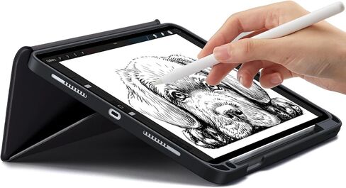 حافظة TORRAS لجهاز iPad الجيل العاشر (2022) مقاس 10.9 بوصة - شديدة التحمل من الدرجة العسكرية، غطاء واقٍ مقاوم للصدمات مع حامل أقلام، 6 زوايا، حامل مغناطيسي، نوم/استيقاظ تلقائي - أسود in Kuwait