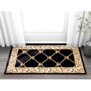 Patrician Trellis Black French European Formal Traditional 8x11 8x10 (7'10" x 10'6" Area Rug Easy to Clean Stain Fade Resistant Shed Free Contemporary Floral Thick Soft Plush Living Dining Room Rug in Kuwait