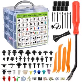 1160Pcs Car Retainer Clips Fasteners Cars Body Kits - 26 Most Popular Sizes Nylon Bumper Fender Rivets Car Door Panel with 10 Cable Ties and Fasteners Remover for Toyota GM Ford Honda Chevy Nissan in Kuwait