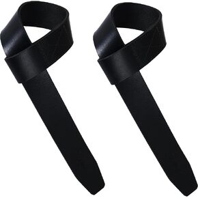 | Leather weight Lifting Wrist Straps | Set of 2, 20" Genuine Leather Grips for heavy lifts | Soft, Pliable, Wrist support for Strength Training & Exercise in Kuwait