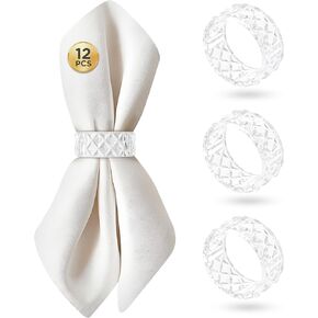 Clear Crystal Plastic Napkin Holder Rings 2 inch - Great for Parties, Weddings, and Baby Showers (12) in Kuwait