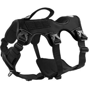 AUROTH Escape Proof Dog Harness - Soft Padded Reflective Adjustable Vest with Lift Handle - Medium Size in Kuwait