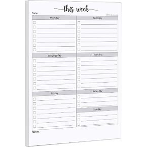 321Done Weekly Checklist Notepad - 50 Sheets (5.5" x 8.5") - This Week to Do Notepad Tear Off Planning Pad, Planner Checklist Organizing - Made in USA - Simple Script in Kuwait