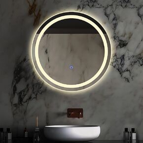 LED Bathroom Mirror Rectangle 24x32 Luxury Warm Light Vanity Premium Dimmable Touch Button Modern Decorative Shatter-Proof Wall Mount in Kuwait