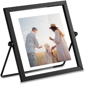 إطار صورة عائم مقاس 5 × 7، إطار صورة أسود، إطار صورة مكتب معدني مضغوط مع زجاج لأحجام صور متعددة (4 × 6، 5 × 7، 6 × 8) رائع للصور، والهدايا، والصور، وحفلات الزفاف، والصور الشخصية in Kuwait